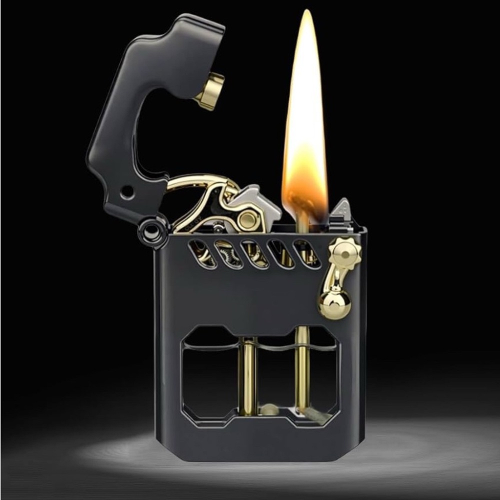 Zorro Mecha transparent fuel tank mechanical ejection kerosene lighter set. NWT! - Picture 5 of 5